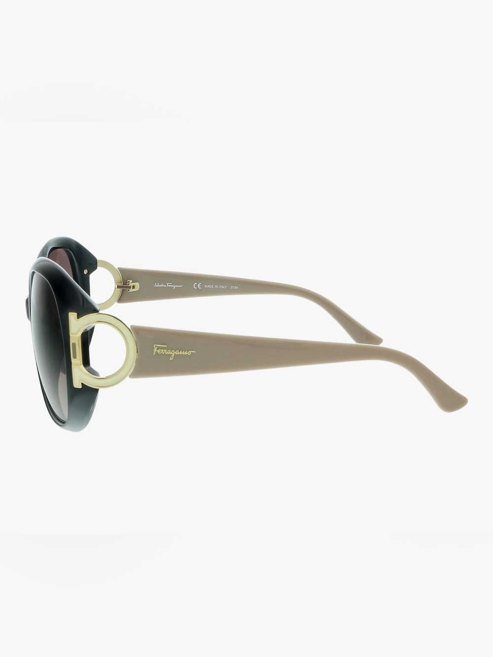 NEW SALVATORE FERRAGAMO SF668S-001 Women Sunglasses 001 BLACK  TAUPE Authentic - Picture 4 of 7